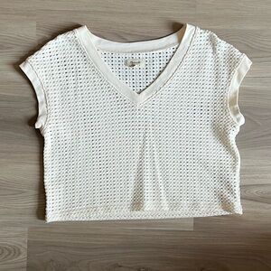 Madewell V-Neck Crochet Crop Top